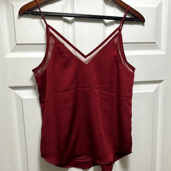 Elegant Burgundy Spaghetti Strap Top - Picture 3 of 3